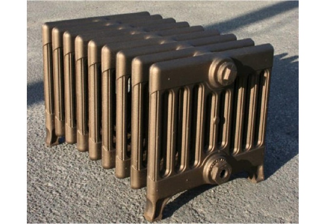 9 Column Radiator Finished in Stock Old Gold