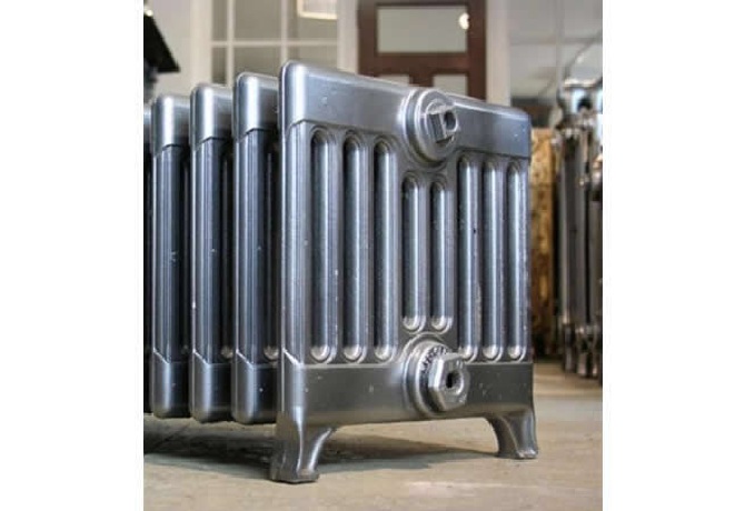 9 Column Cast Iron Radiator Polished End View