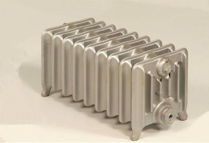 Chubby Churchill Cast Iron Radiator Painted in Stock Silver