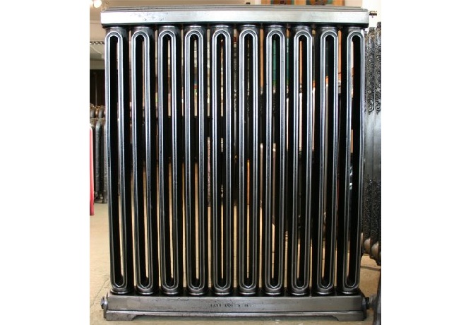 Tall Polished Church Cast Iron Radiator Front Detail
