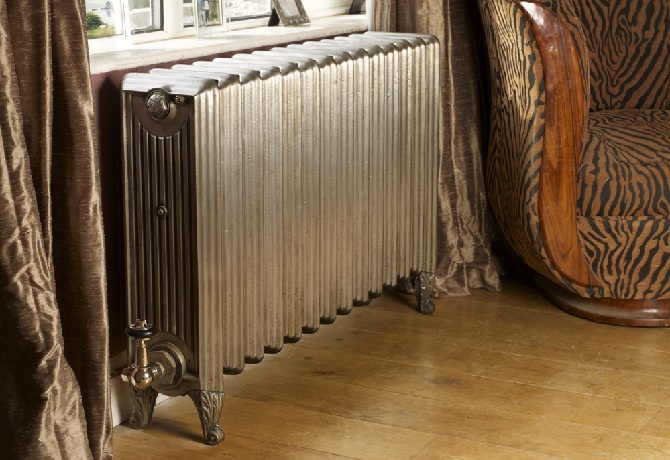 Polished Churchill Radiator in Roomset