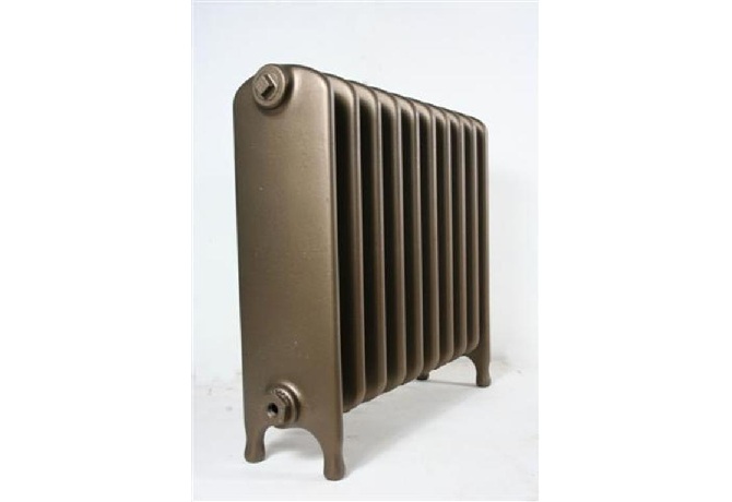 Wide School Cast Iron Radiator Painted in Stock Old Gold