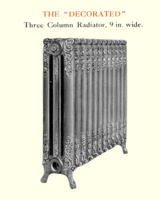 Brochure image of the Decorated radiator.