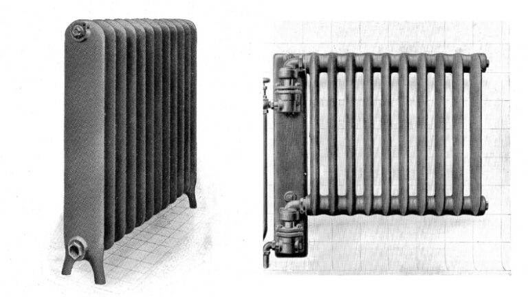 The Beeston Hospital radiator with a hinge attachment.