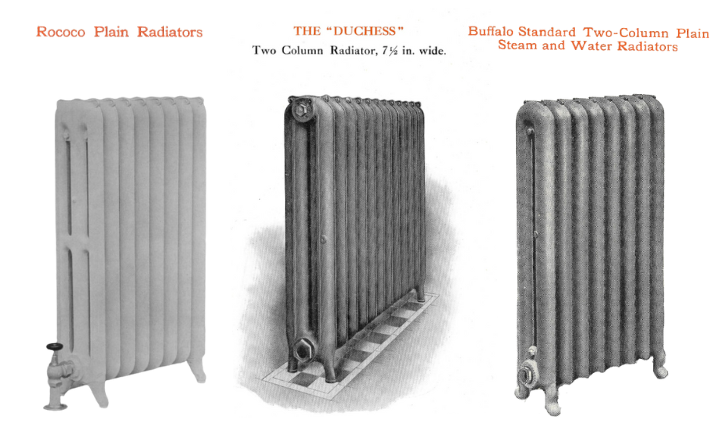 The Rococo Plain, Duchess and Buffalo radiator.